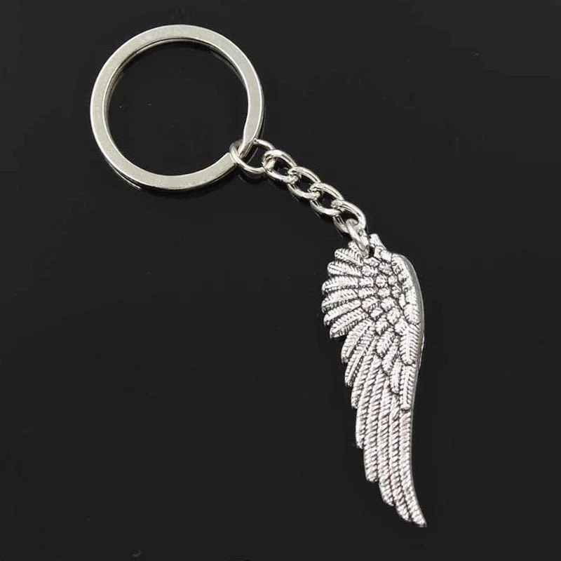 Новинка, модный мужской брелок 30 мм, металлический держатель «сделай сам», цепочка, винтажные Крылья Ангела 51x17 мм, бронзовый подарок с подвеской