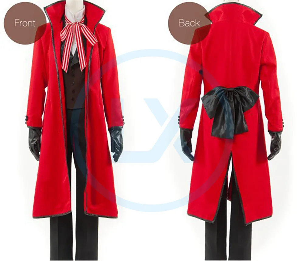 Костюм для косплея черного дворецкого из аниме Блэк униформа красного цвета