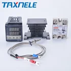 Цифровой ПИД-регулятор температуры REX-C100 REX C100, термостат + реле 40DA SSR + 1 м Зонд термопары K RKC