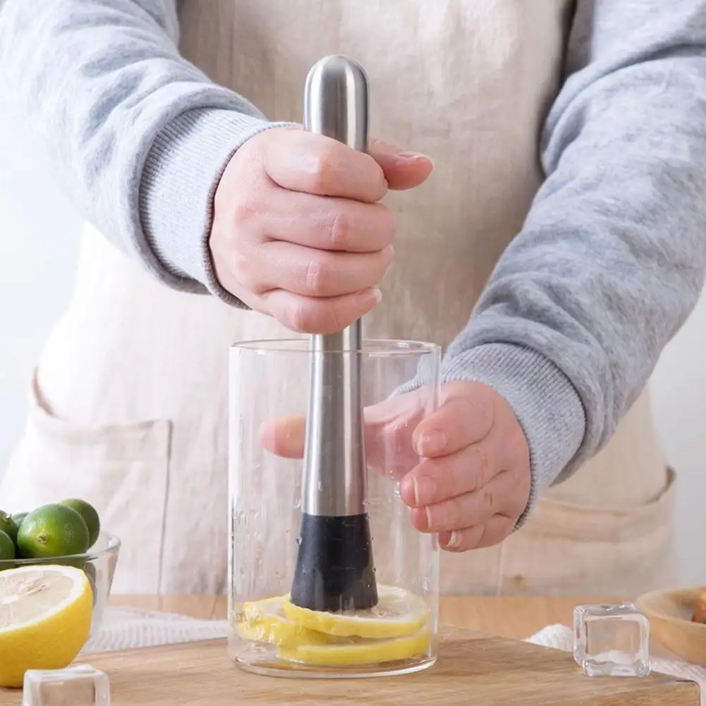 

Diy Drink Fruit Muddler Crushed Ice Maker Tool Silver Color Cocktail Barware Bar R2i5 Muddler Steel Mojito Cocktail K6v9