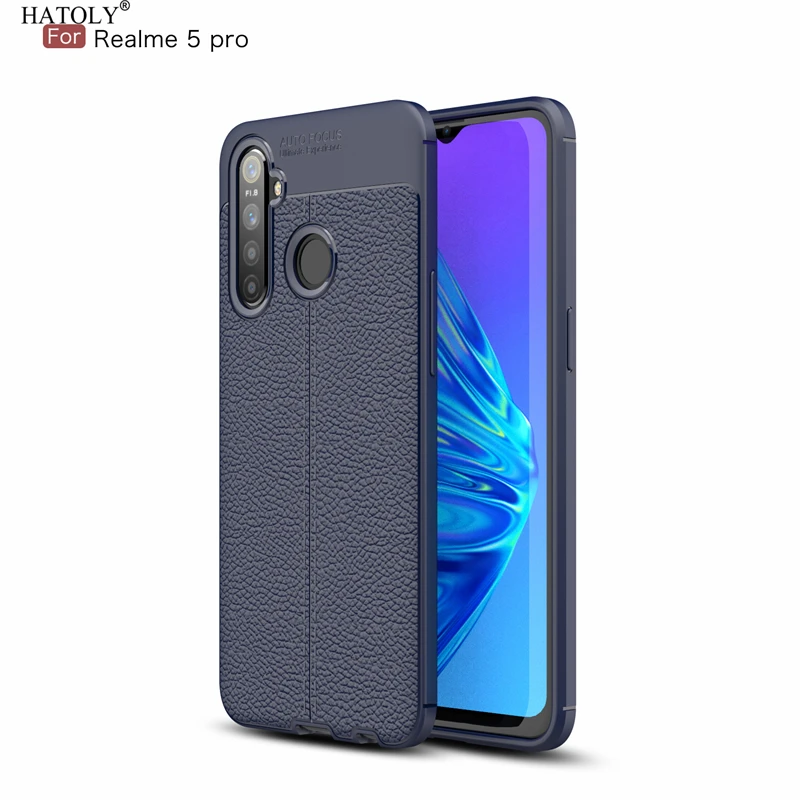 

Hatoly чехол для OPPO Realme Q узор из искусственной кожи грязно-стойкий чехол-накладка на заднюю панель из силикона и мягкого ТПУ чехол для OPPO Realme Q ...