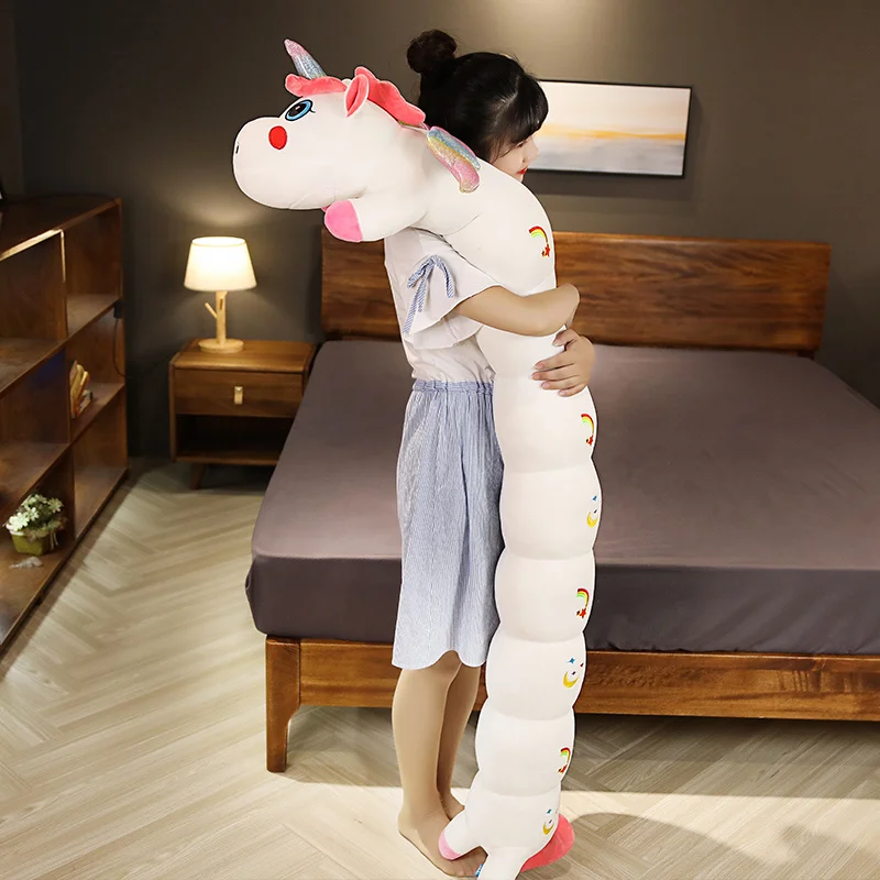 

Nice New 80-120cm Big Size Kawaii Unicorn Plush Toy Soft Stuffed Cartoon Huggable Pillow Dolls Animal Horse High Quality Gift
