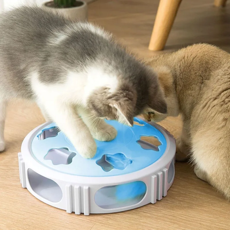 

Pet Cat Toy Automatic Electric Game Spinning Turntable Feather Cat Teaser Relieving Stuffy Molar Toy Pet Interative Supplies