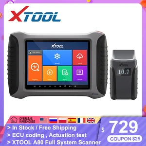 Инструмент для полной диагностики системы XTOOL A80, с Bluetooth, Wi-Fi, автомобильный считыватель OBD2, сканер с кодированием ЭБУ, программатор ключей, бесплатное обновление онлайн