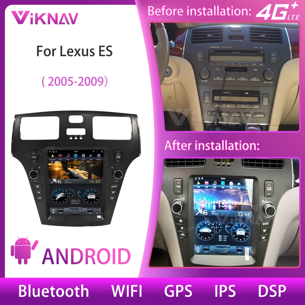 

PX6 Vertical Screen Android Car Radio For Lexus ES 2001 2002 2003 2004 2005 2006 Multimedia Player Navigation GPS Stereo 2 din