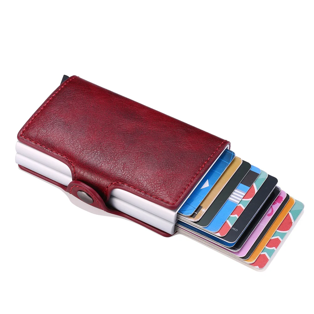 Bycobecy New Double Credit Card Holder Metal ID Rfid Business Wallet For Cards Case porte carte | Багаж и сумки