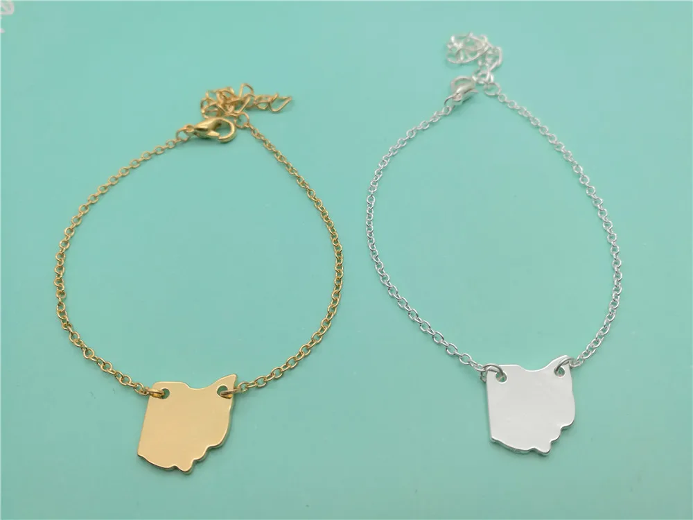 Милый Огайо карта браслеты контур о состоянии Америка штатов США для родного
