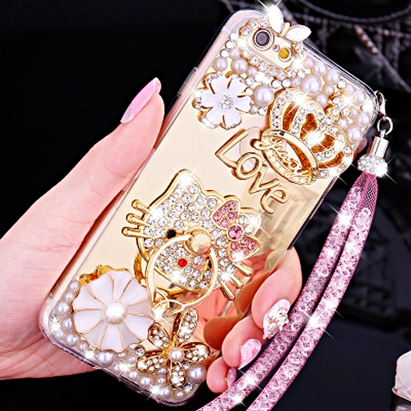 

KT Diamond Case for Samsung Galaxy S20 Ultra S10 Note 10 Plus A71 A51 A81 A91 A21 A11 A41 A31 M31 Glitter Ring Kickstand Cover