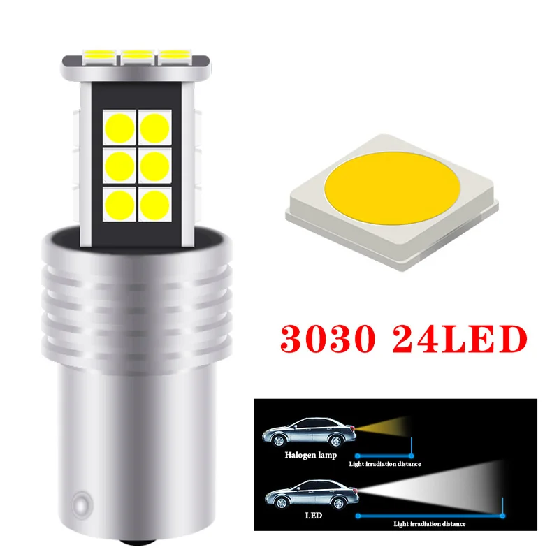 RXZ CANBUS 1 шт. P21W W21W T15 W16W BAY15D W21/5 W led S25 BA15S T20 7443 7440 1157 3030 24smd автомобильные указатели