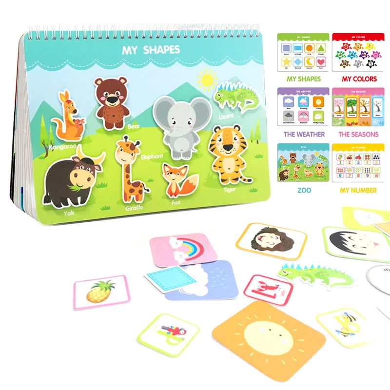 Juguete Montessori My First Busy Book para ni&ntilde;os peque&ntilde;os, libro educativo silencioso de Velcro, carpeta de actividades, tablero ocupado, juguetes de aprendizaje para ni&ntilde;os-1