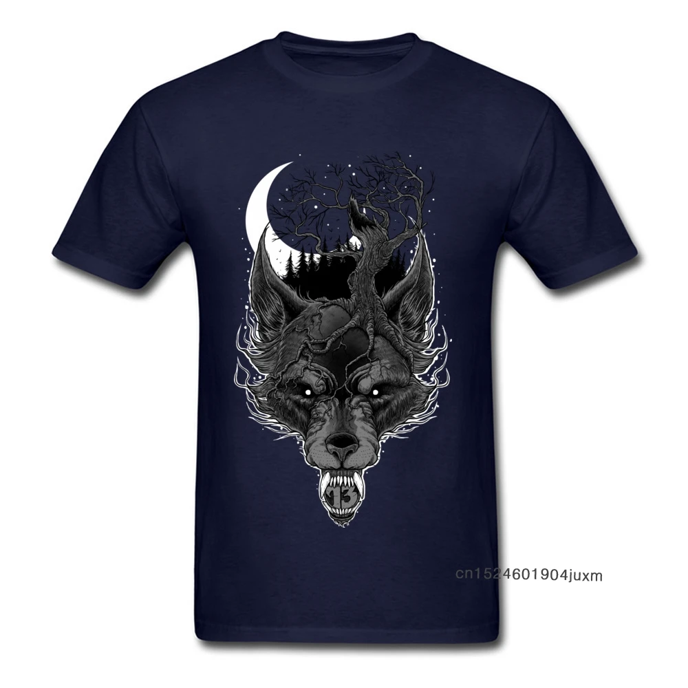 Мужская футболка для фитнеса 2018 модная с круглым вырезом и принтом Ночной Волк