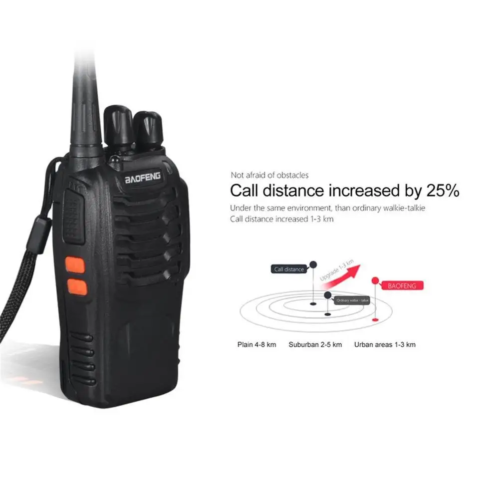 Baofeng BF 888S 2 шт. VHF/UHF портативный FM трансивер перезаряжаемая рация два чувства 5 Вт