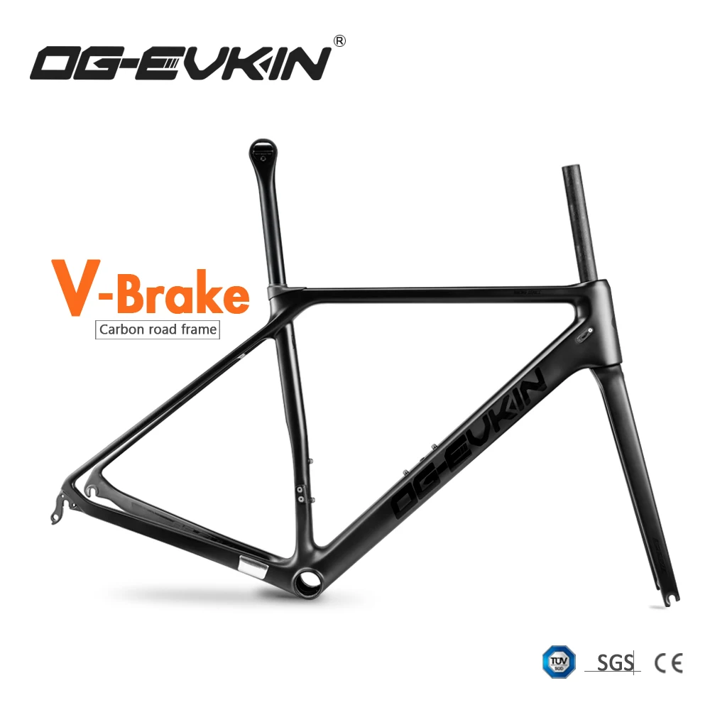 OG EVKIN CF 025 карбоновая дорожная Рама V Brake рама для велосипеда супер светильник BB86 700C