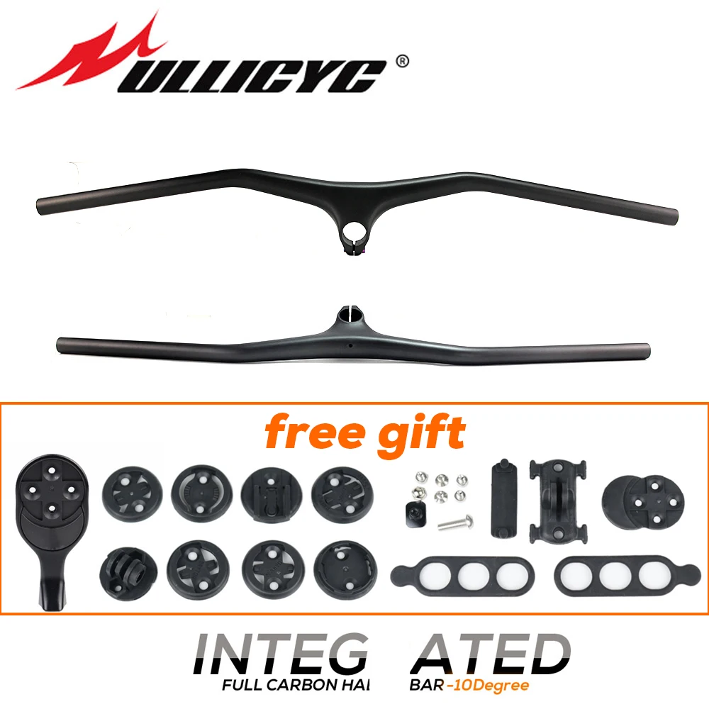 

Ullicyc Rov XC One-shaped Integrated Handlebar With Stem Full Carbon MTB Handlebar Rise -10 Degrees UD Matte Bicycle handlebar