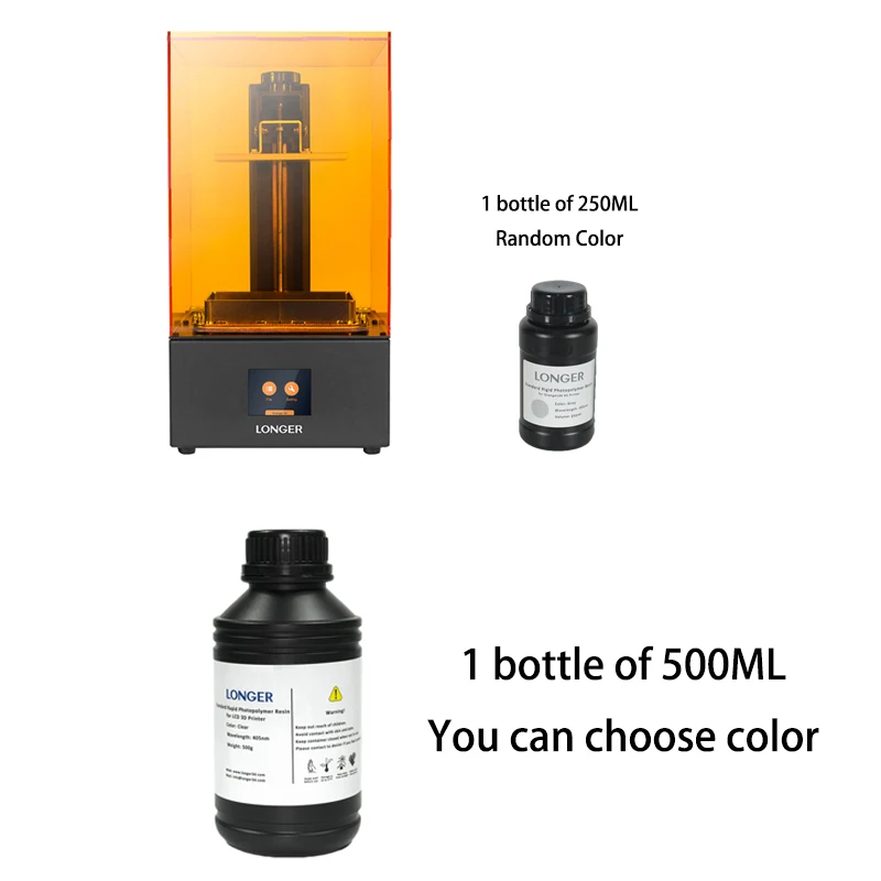 Orange10 0.5L Resin Высокая Точность lcd 3d принтер металлический корпус быстрая нарезка УФ смолы 3d принтер обновленный светильник источник быстрого прототипирования 3D Друкер - Цвет: Orange10 0.5L Resin
