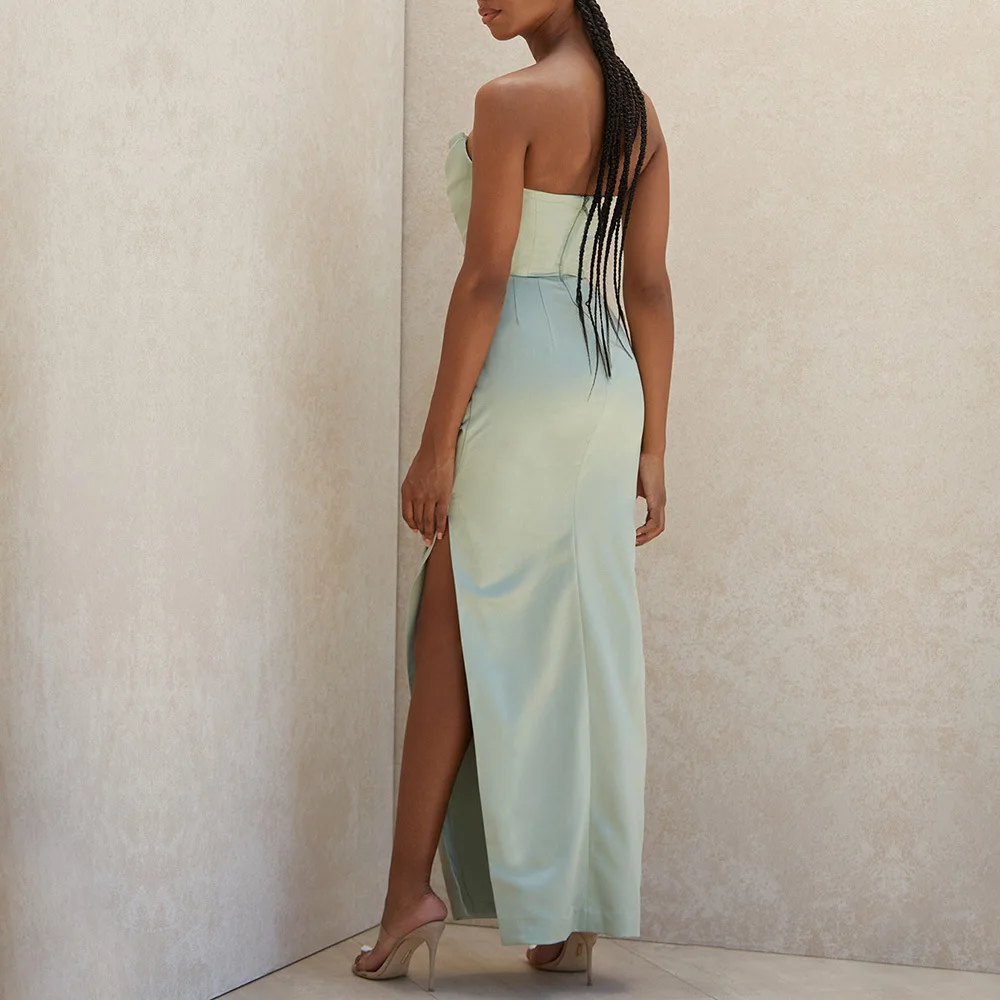 

Woman Dress Mini dress Tube Top Split Knee-Length Dress Popular European and American Style Dress Sexy Evening Dress