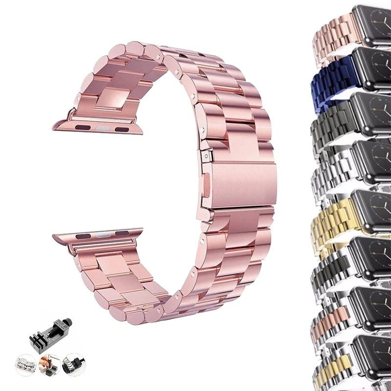 

Для наручных часов apple watch, версии 6 5 4, версия 1, 2, 3, ремешок 42 мм, 38 мм, 40 мм Металическая цепочка из нержавеющей стали с Ремешок для наручных ча...