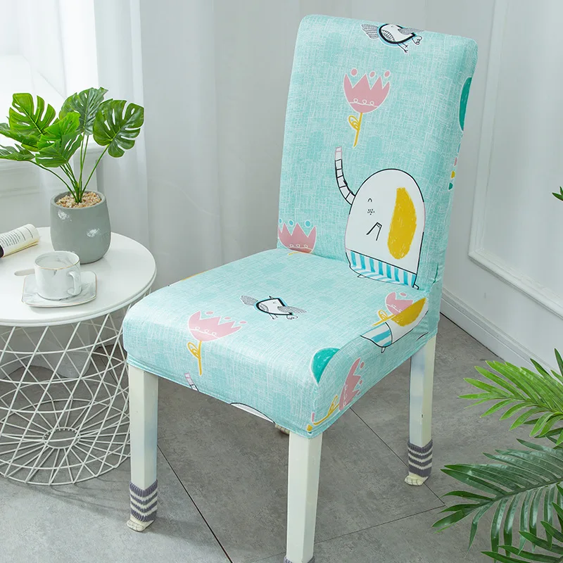 Кухонные обеденные эластичные чехлы на стулья из лайкры с принтом спандекса
