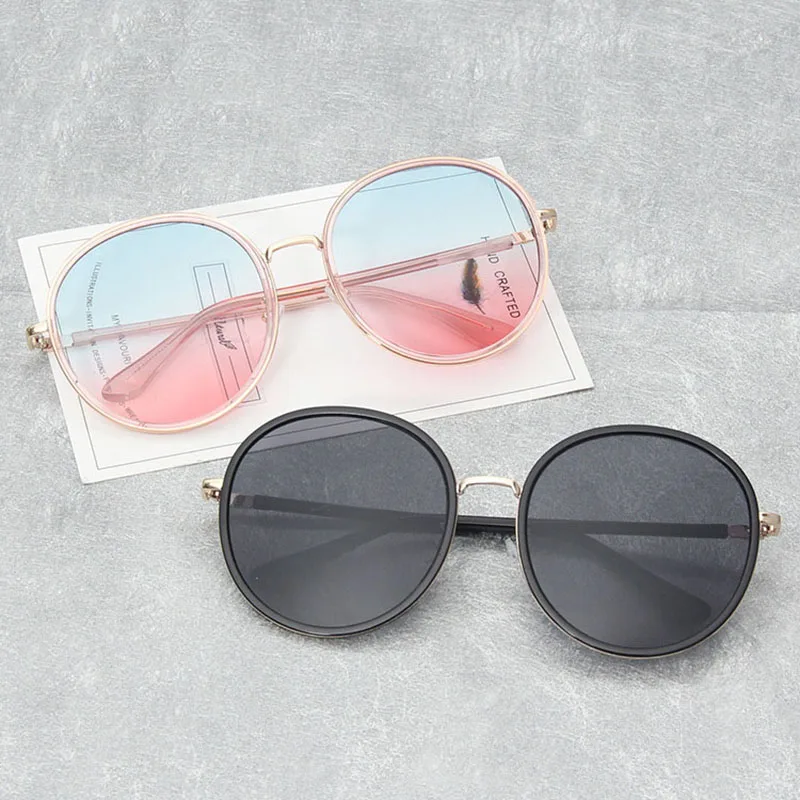 Новинка 2019 круглые солнцезащитные очки Ретро стиль большая коробка дикие