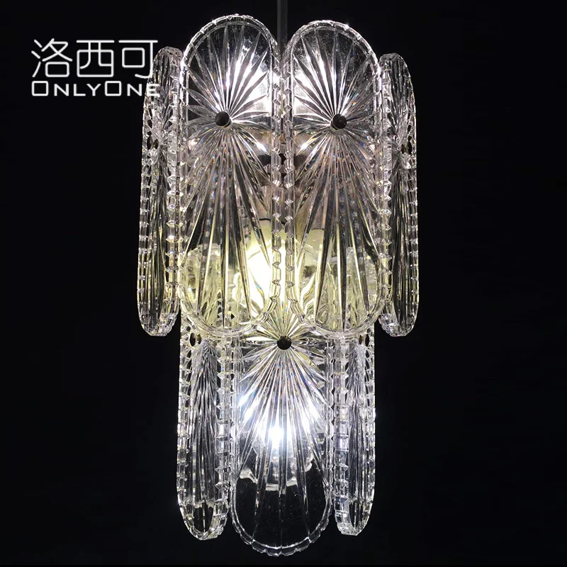 

American retro glass small chandelier French medieval light luxury bedroom dining room cloakroom lighting