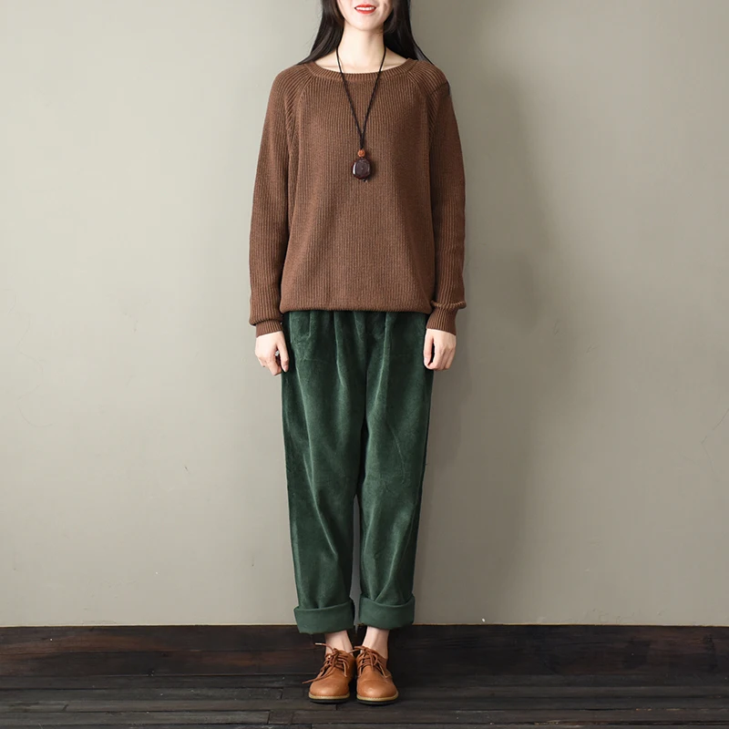 Повседневные женские вельветовые брюки женские Мешковатые широкие хип хоп уличные джоггеры винтажные Осенние Теплые плотные свободные брюки X9196