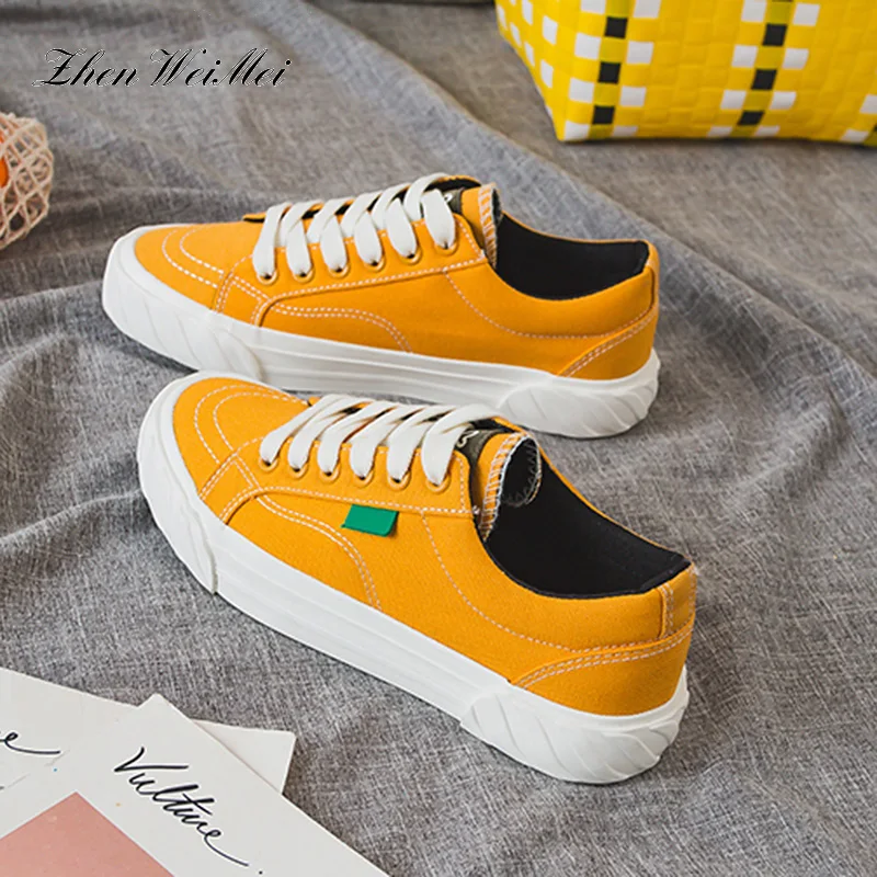 Новинка Осенняя модная женская обувь парусиновая Обувь На Шнуровке мужские и