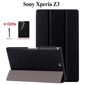 Тонкий флип-чехол из искусственной кожи для Sony Xperia Z3 Compact 8,0 дюймов планшет искусственная кожа Подставка защитный чехол складной чехол + пленка + ручка