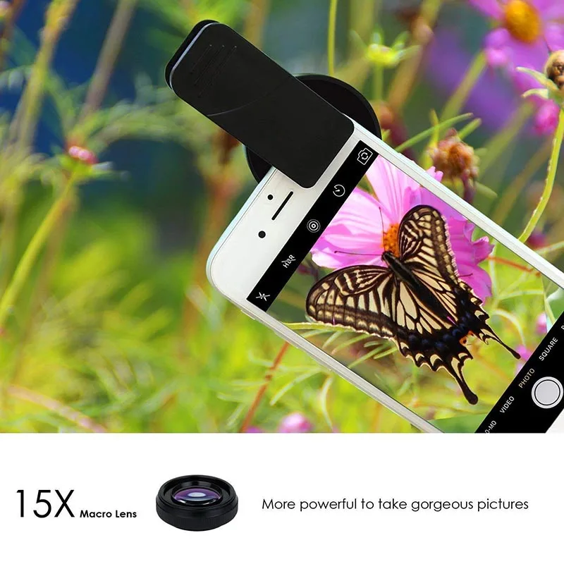 Объектив камеры мобильного телефона 2 в 1 профессиональный комплект объективов