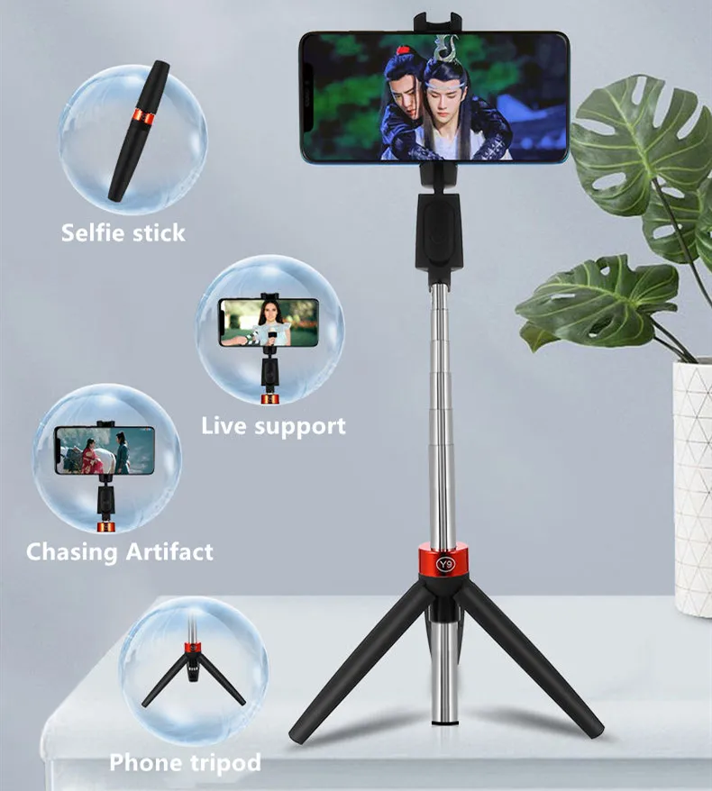 2021 Newest 3 in 1 Wireless Bluetooth Selfie Stick Mini Portable Mobile Phone Tripod Foldable Selfie Stick Bluetooth Remote enlarge