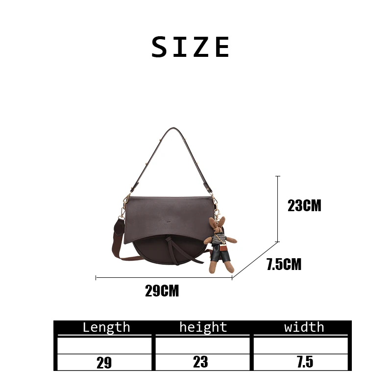 

2020 Women Fashion Solid Saddle Bag Ladies Autumn Winter Vintage Versatile Wide Nylon Strap Luxury PU Leather Shoulder Bag