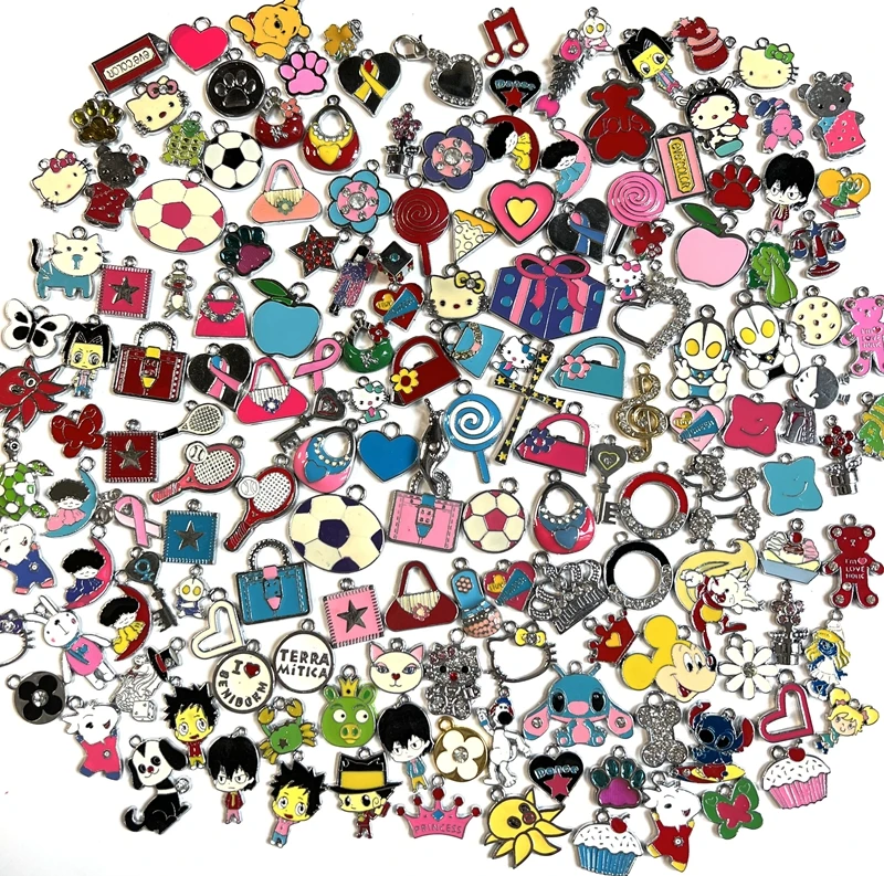 

DIY accessory Alloy, 100pcs/bag Mixed Beads Hang Pendants Charms DIY 8MM Dog Cat Collar Wristband