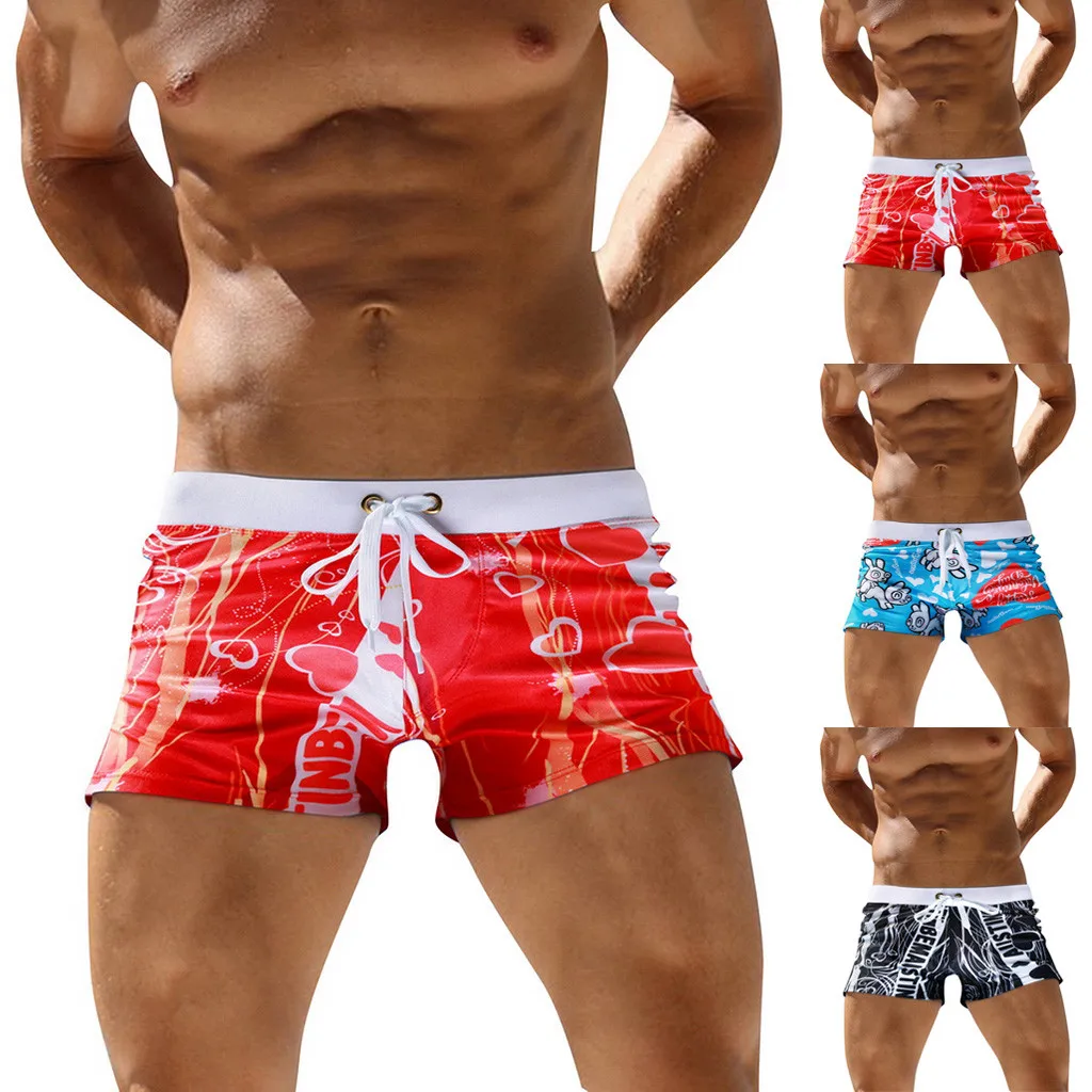 Men's Printing Swimming Trunks Swimwear Swim Sport Briefs Swimsuit Beach Boexer Shorts Wear Bathing Suit maillot de bain#4 | Спорт и
