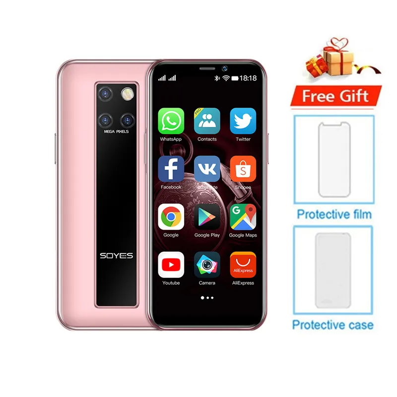 SOYES S10-H Mini Mobile Phone 4G LTE 3G RAM 64G ROM MTK6379 3.5'' Smartphone Android 9.0 Beauty Dual Camera Telefone Celulares