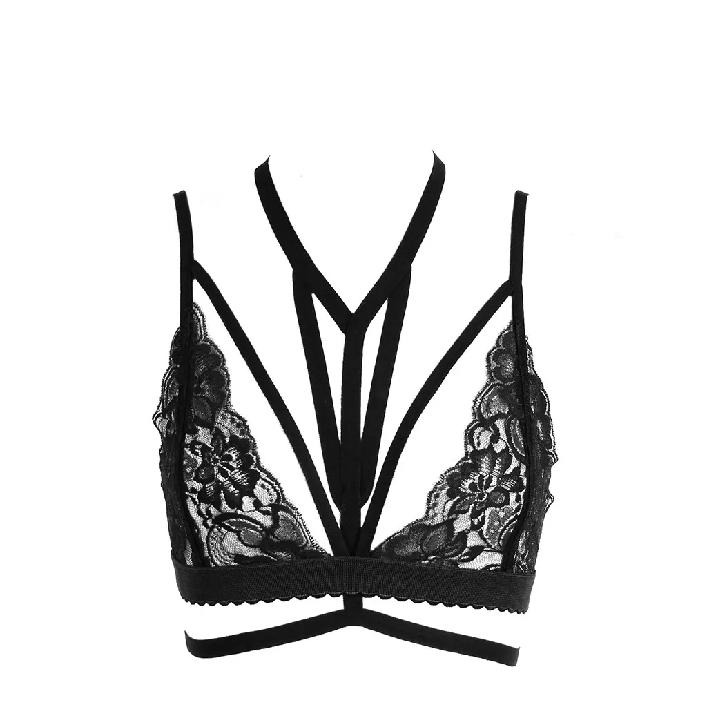 

Women erotic Bandage lace Bra Elastic Cage Bra Lace Lingerie Sexy Hot Erotic Openwork Bustier Lingerie Open Cup Push Up Bras #4