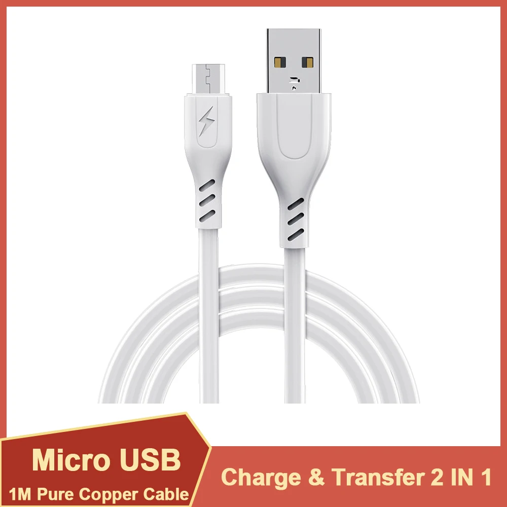Кабель для быстрой зарядки Micro USB Type-C 2.1A 1 м ПВХ | Мобильные телефоны и аксессуары
