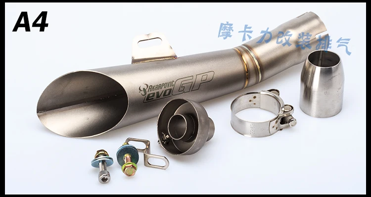 Универсальный Akrapovic мотоциклетный глушитель выхлопной трубы мотороллер скутер Escape Moto Pot для KTM Z750 R1 R6 MT03 FZ1 Ninja ER6N - Цвет: A4