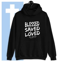 blessed saved loved by jesus john 316 hoody casual women long sleeve jumper christian faith hoodies clothing