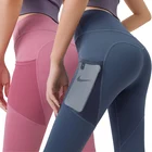 Штаны для йоги, женские леггинсы с карманами, спортивные Леггинсы для девушек, леггинсы для спортзала, женские трико для бега с контролем живота, женские штаны для фитнеса