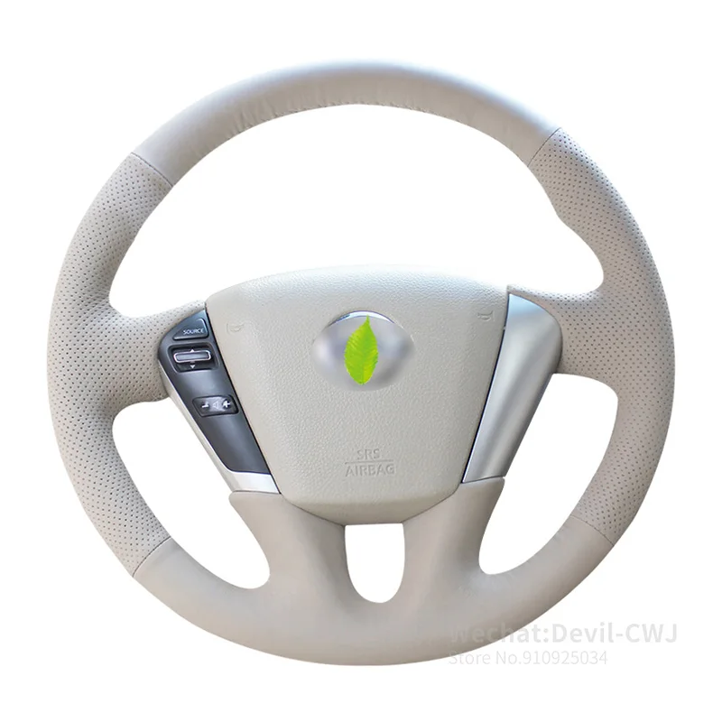 

For Nissan Qashqai X-Trail NV200 steering wheel cover hand-stitch grip cover 2008-2015 Alcantara Leather Auto interior Car Parts