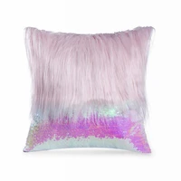 portable fashion household pillow case decorative plush sequins stitching for household