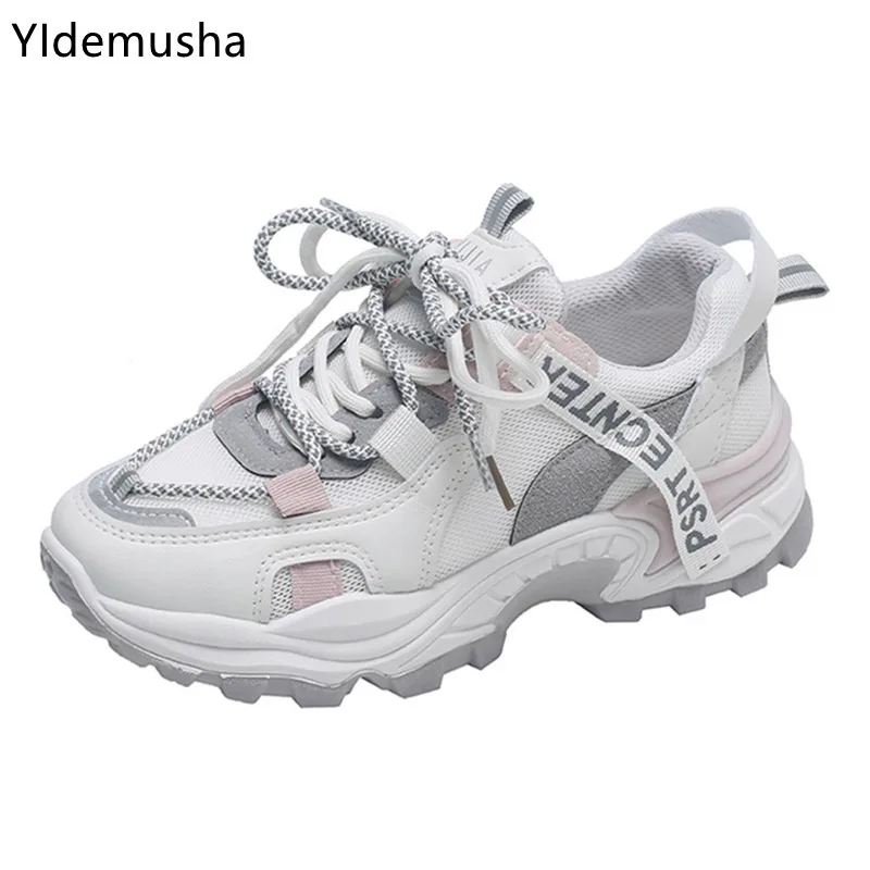 

Новинка 2021, женские весенние кроссовки на платформе с мягкой подошвой, летняя женская спортивная обувь, повседневные сетчатые кроссовки, же...