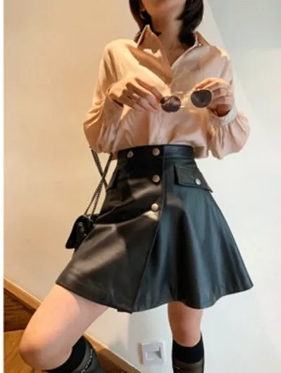 

2020 New Fashion Real Genuine Sheep Leather Skirt G31