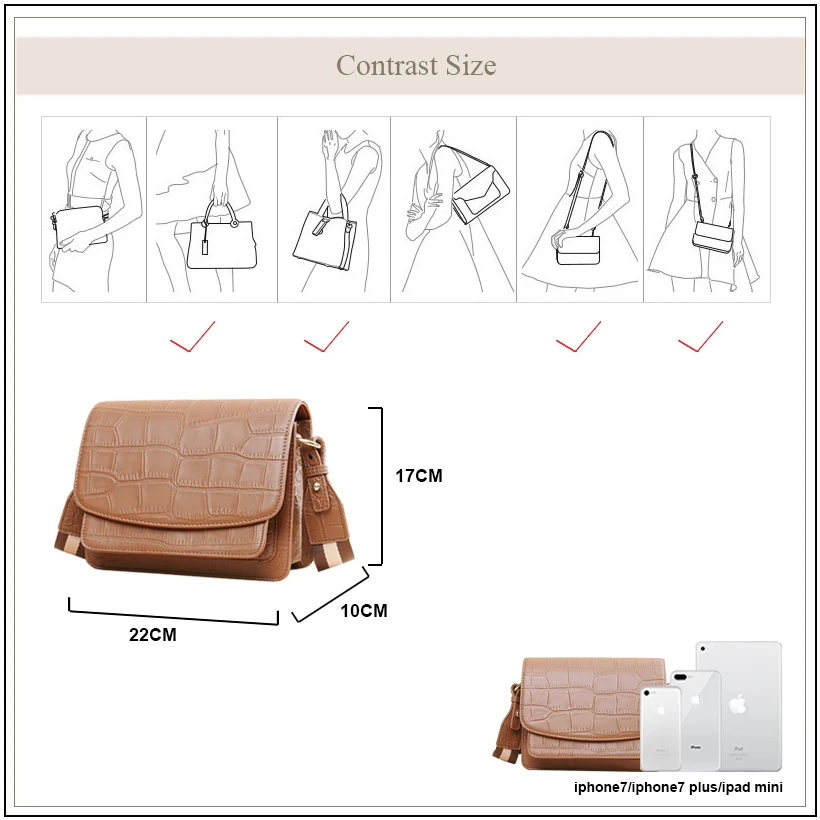 AVRO's MODA Brand Fashion Genuine Leather Shoulder Bags For Women Handbags Ladies Crocodile Pattern Crossbody Messenger Flap Bag