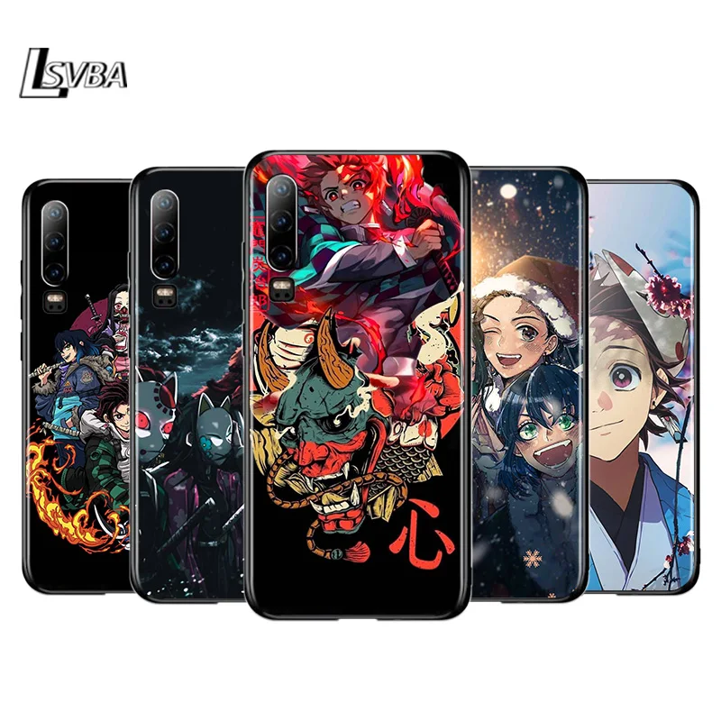 

Hot Anime Demon Slayer Kimetsu No Yaiba For Huawei P50 P40 P30 P20 P10 P9 P8 Lite Mini E 5G Pro Plus Black Phone Case