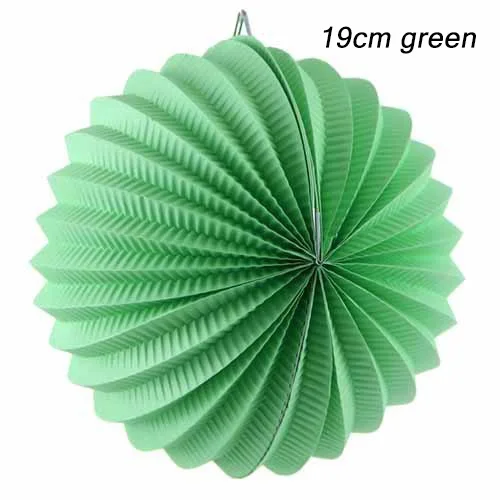 19cm green 19 см плиссе в гармошку бумажный фонарь s арбуз Фонарь Свадебная вечеринка День рождения Свадебные украшения украшение для домашнего события - Цвет: 19cm green