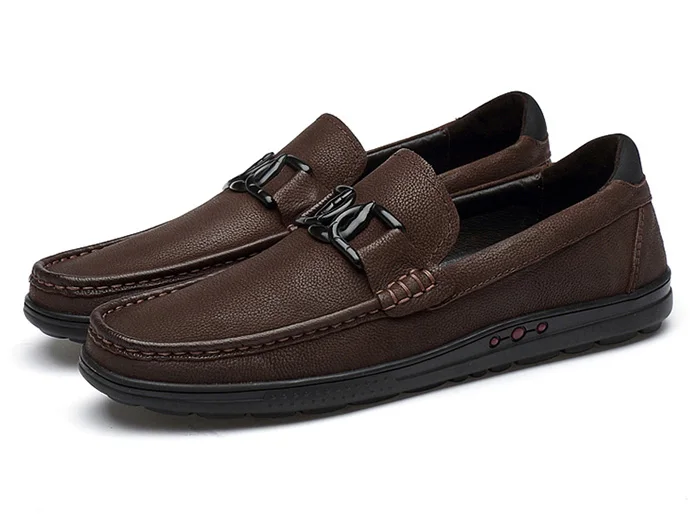 CLAXNEO Man Leather Shoes Slip on Summer Autumn Male Moccasins Design Boat Shoe Genuine Leather clax Man Loafers Big Size
