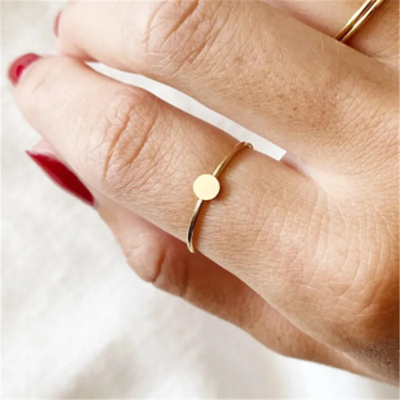 

14K Gold Filled Disc Rings Gold Jewelry Knuckle Ring Mujer Boho Bague Femme Boho Women Rings Women Jewelry