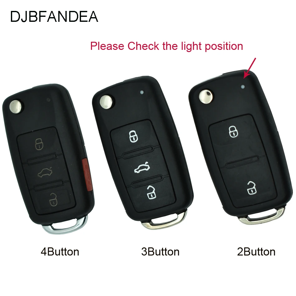 DJBFANDEA Новинка 3 кнопки для VW VOLKSWAGEN Tiguan Golf Sagitar Polo MK6 флип брелок дистанционный