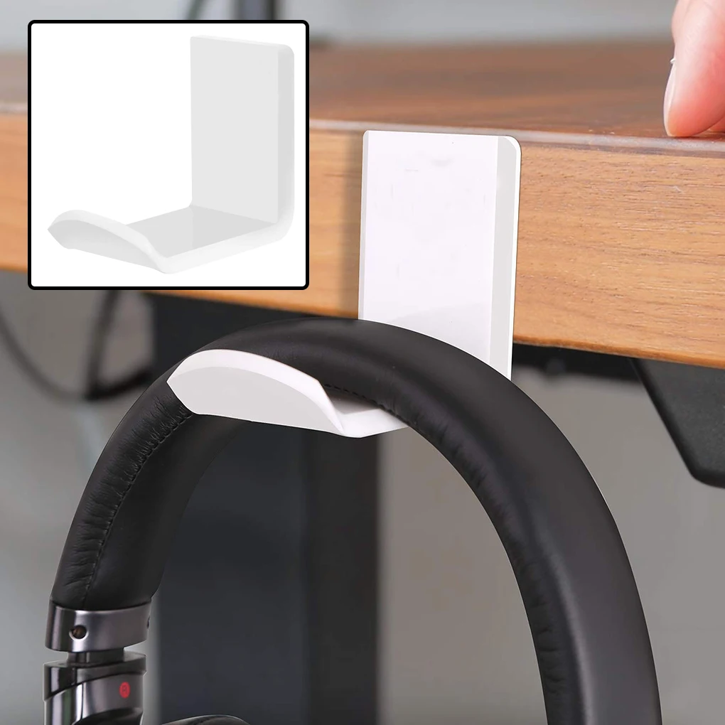 Sticker Acrylic Headphone Wall Hanger Computer Headset Earphone Display Holder Acrylic Wall Mounted Hook Sticky Display Stand