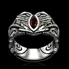 Мужское кольцо с крыльями в стиле хип-хоп, обручальное кольцо с красным цирконием в ретро-стиле, креативное Ювелирное Украшение для вечеринки